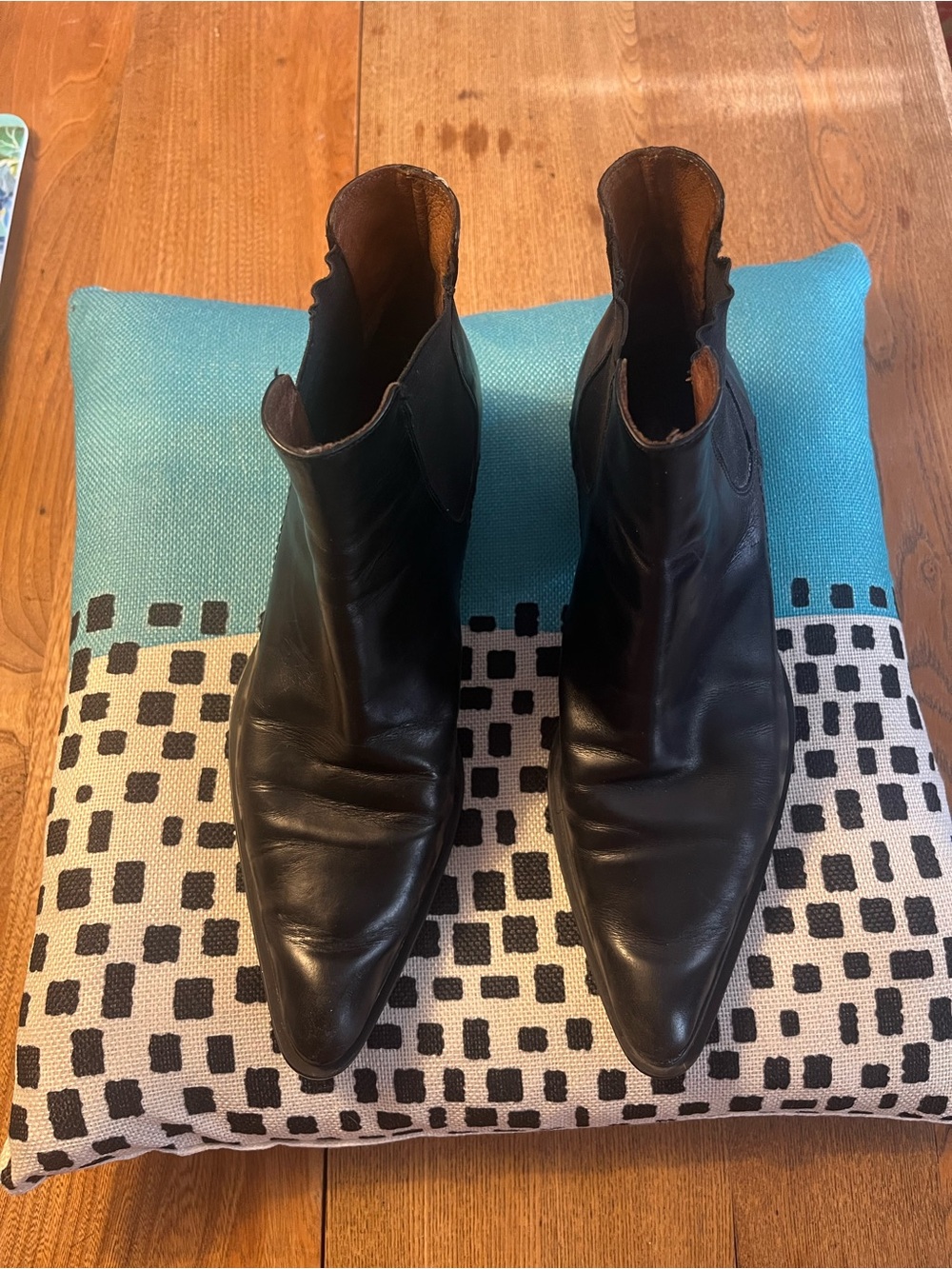 Women’s Black Leather Ankle Booties - Sleek Pointed Toe